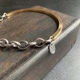 Chain Bangle Bracelet in Brass, Heavyweight