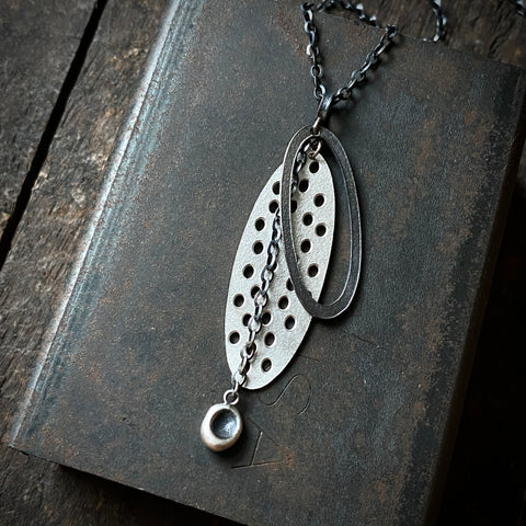 Foramina Pendant with Chained Dot Dangle