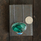 Lunar Cluster Pendant with Malachite and Boulder Opal