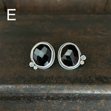 Two Dot Earrings with Gemstones