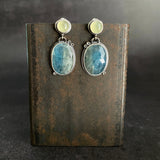 Cladonia Earrings with Aquamarine and Prehnite