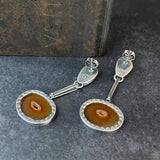 Hinge Earrings with Carnelian and Turquoise