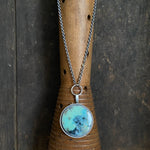 Galaxy Orbit Pendant with Opalized Wood II