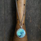 Galaxy Orbit Pendant with Opalized Wood II