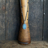 Aquamarine Orbit Pendant with Dot Charm