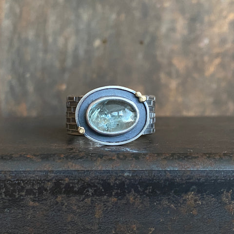 Orbit Ring with Aquamarine