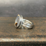 Dendritic Agate Ring with Gold Dot