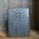 Lunar Crescent and Star Hoop Studs