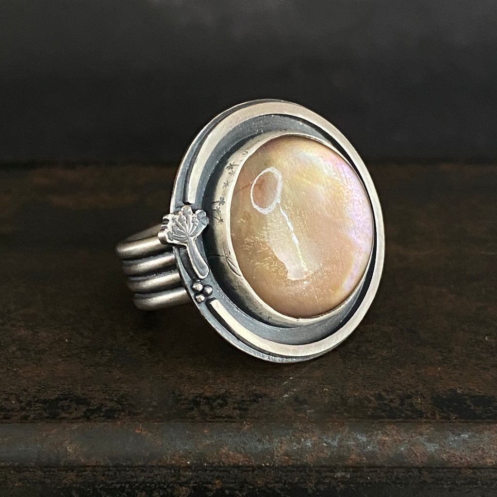 Wisp Ring with Mother of Pearl Doublet Quartz