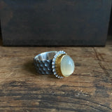 Spine Ring with Golden Moonstone