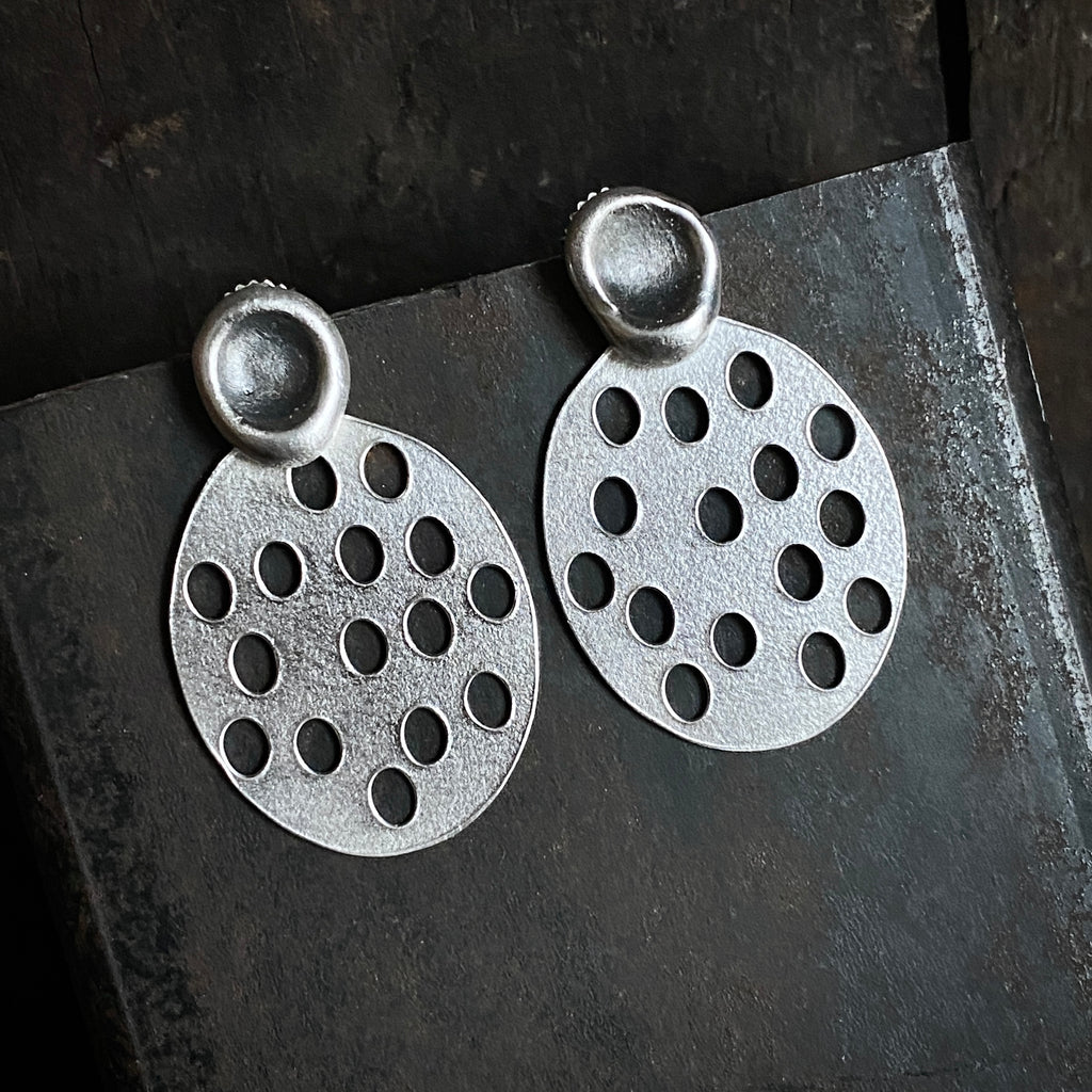 Foramina Oval and Dot Earrings, large