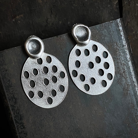 Foramina Oval and Dot Earrings, large