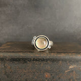 Cladonia Orbit Ring with Mother of Pearl Doublet