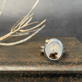 Dendritic Agate Ring with Gold Dot