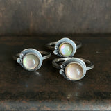 Two Dot Ring with Gemstone