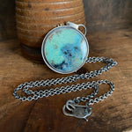 Galaxy Orbit Pendant with Opalized Wood II