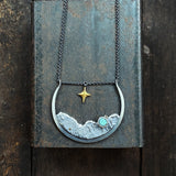 Lunar Terrain Pendant with Labradorite