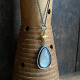 North Star and Gray Moonstone Pendant