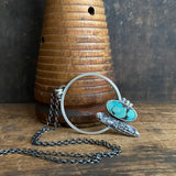 Lunar Orbit Pendant with Kingman Turquoise