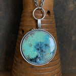 Galaxy Orbit Pendant with Opalized Wood II