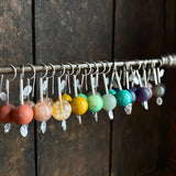 Lunar Sprout Earrings with Gemstone Bead