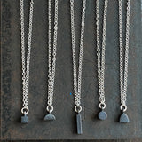 Geo Pendants, Oxidized finish