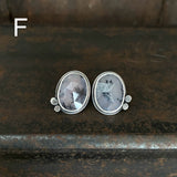 Two Dot Earrings with Gemstones