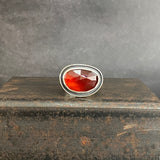 Meteorite Ring with Hessonite Garnet