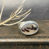 Dendritic Agate Ring with Wide Band