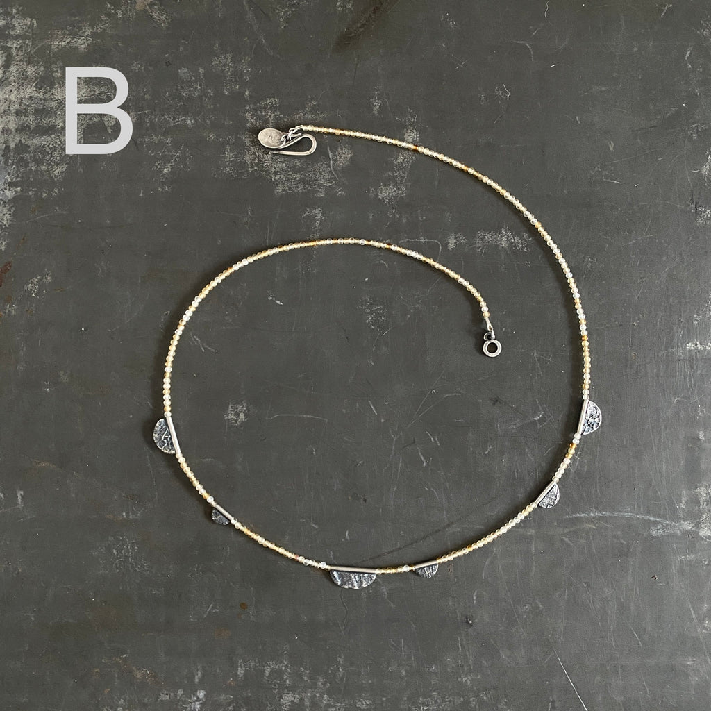 Lunar Half Moon Necklace, 18”