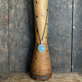 Aquamarine Nimbus Pendant with 18k Dot Charm