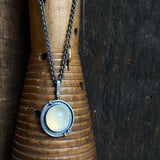 Golden Moonstone Orbit Pendant with Gilded Star