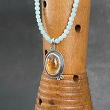 Cladonia Orbit Pendant with Citrine and Aquamarine