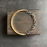 Chain Bangle Bracelet in Brass, Heavyweight