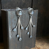 Lunar Dewdrop Earrings with Gray Moonstone