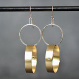 Brass and Sterling Dangle Earrings