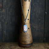 Lunar Tethered Bloom Pendant with Pink Agate