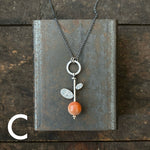 Lunar Sprout Pendant with Gemstone Bead