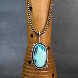Cladonia Orbit Pendant with Turquoise and Faceted Pyrite