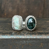 Split Ring with Tourmaline and Tourmaline in Quartz