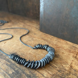 Lunar Abacus Necklace, oxidized