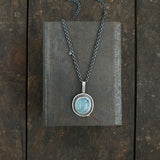 Aquamarine Nimbus Pendant with 18k Dot Charm