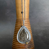 Shadowbox Pendant with Rutilated Quartz and Citrine