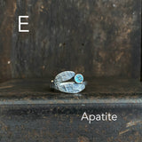 Lunar Sprout Ring with Gemstone