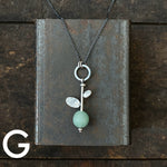 Lunar Sprout Pendant with Gemstone Bead