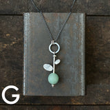 Lunar Sprout Pendant with Gemstone Bead