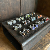 Simple Stud Earrings with Gemstone