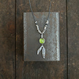 Lunar Sprout Pendant with Peridot and Sterling Silver Beads