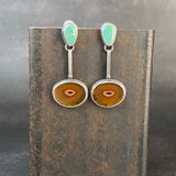 Hinge Earrings with Carnelian and Turquoise
