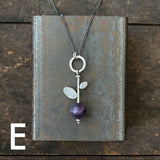 Lunar Sprout Pendant with Gemstone Bead